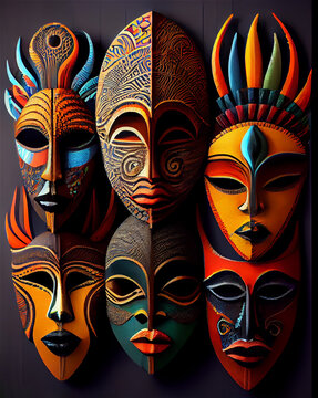Colourful African Masks Images – Stock Photos, Vectors, and Video Adobe
