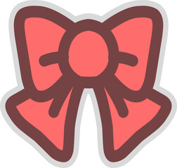 Cute sticker ribbon doodle. Dress ribbon cartoon doodle