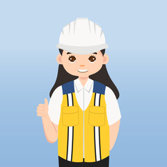 Architect, technician and builders and engineers and mechanics and Construction Worker People teamwork ,Vector illustration cartoon character. Engineer with white safety helmet in construction site.