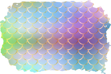 Brush background with mermaid scales pattern blurred colorful gradient