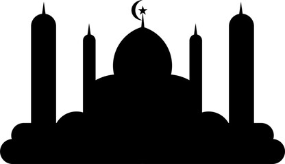 Fototapeta premium Mosque silhouette illustration. Islamic decoration. Islamic element