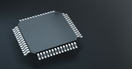  3d render of microchip or semiconductor chip with countries flag for supply chain concept. - obrazy, fototapety, plakaty