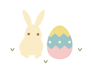 ウサギとイースターエッグをイメージしたイラスト