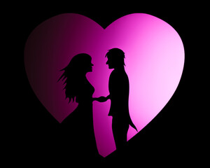 silhouette of a couple