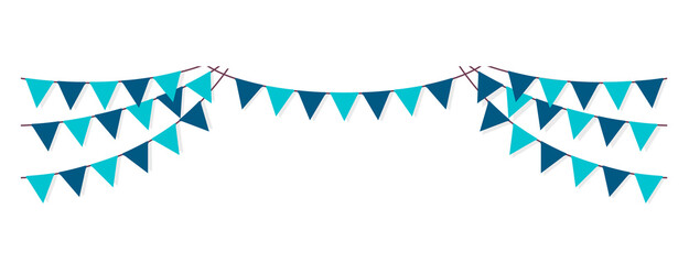 Bunting garland (pennant flags) decoration illustration   / png, no background © barks