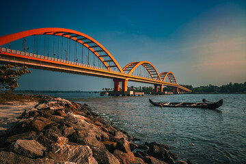 Obraz premium Valiyazheekkal Bridge, Kerala, South India.