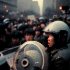 A fictional person China protest, against Zero-COVID 