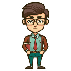 Young teacher with glasses