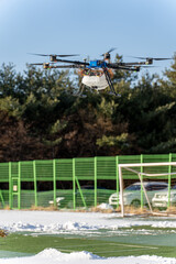Fototapeta premium Drone Flying in the Sky Control Drone