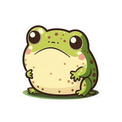 Cute Green Frog Kawaii Die-Cut Sticker Design Made with Generative AI