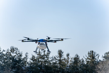 Fototapeta na wymiar Drone Flying in the Sky Control Drone