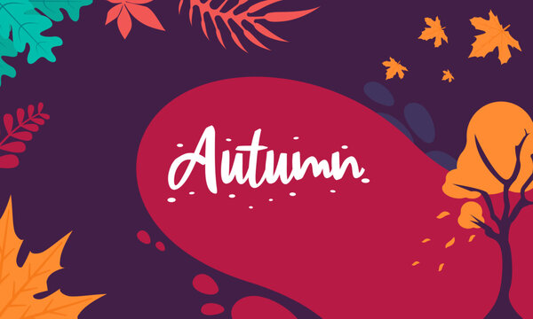 abstract autumn backgrounds for social media stories. Colorful banners with autumn fallen leaves and yellowed foliage. Use for event invitation, discount voucher, advertising