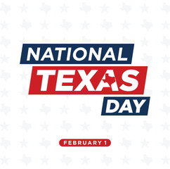 National Texas Day. February 1. Vector Illustration.