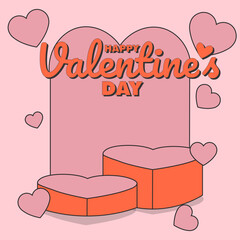 podium 2d design flat valentine day sale
