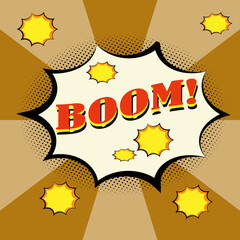 Boom word pop art retro vector illustration. Comic book style imitation