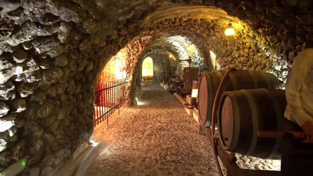 Koutsoyannopoulos Winery and Wine Museum in Vothonas. In the cellars there are ancient objects and figures about how wine was produced in ancient times