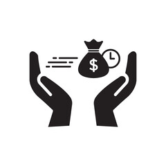 fast money icon, finance thin line symbol for web and mobile phone on white background