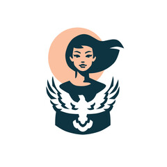 Illustration vector graphic of Woman and Bird