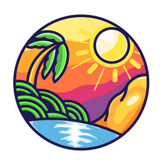 summer beach logo