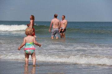 family on the beach South Carolina