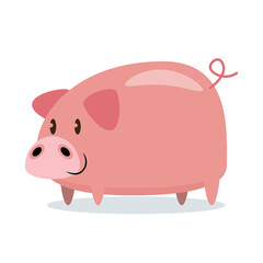 pig cartoon character vector illustration