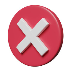 Obraz premium 3d cross check mark icon isolated. tick marks symbols concept, 3d render illustration