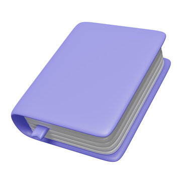 3d purple textbook, close book isolated. education, knowledge creates ideas concept, minimal abstract, 3d render illustration