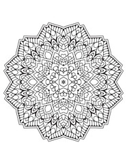 Flower. Flower Mandala. Mehndi. tattoo. decoration. Decorative ornament in ethnic oriental style. Coloring book page. Floral Mandala. Decoration in ethnic oriental. Indian style. Yoga template.