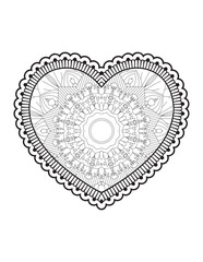 Love. Hand drawn hearts. Design elements for Valentine's day.Happy Valentine's Day greeting cards.Vector coloring book for adult. Hearts and flowers.Flower Mandalas. Vintage decorative elements.