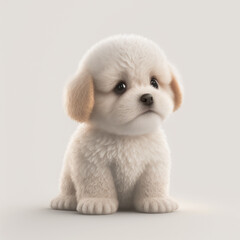 Obraz premium poodle puppy, cute dog, realistic illustration