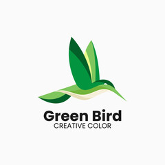 Vector Logo Illustration Humming Bird Simple Mascot Style