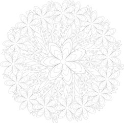 Flower. Flower Mandala. Mehndi. tattoo. decoration. Decorative ornament in ethnic oriental style. Coloring book page. Floral Mandala. Decoration in ethnic oriental. Indian style. Yoga template.