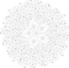 Flower. Flower Mandala. Mehndi. tattoo. decoration. Decorative ornament in ethnic oriental style. Coloring book page. Floral Mandala. Decoration in ethnic oriental. Indian style. Yoga template.