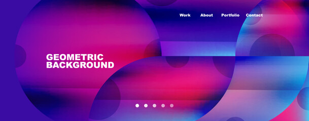 Circle, round elements and lines geometric abstract background. Vector Illustration For Wallpaper, Banner, Background, Card, Book Illustration, landing page