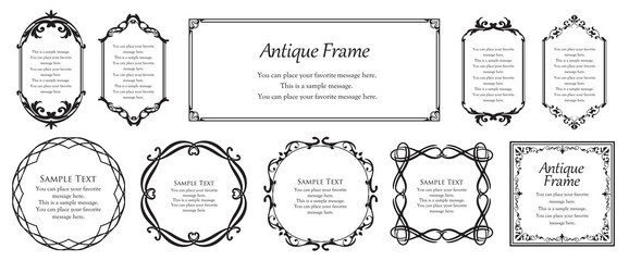 オシャレなフレーム。デザインテンプレート。ゴージャスな額のセット。