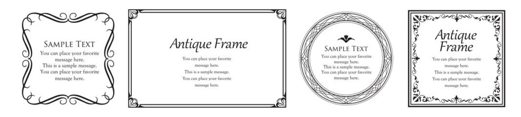 オシャレなフレーム。デザインテンプレート。ゴージャスな額のセット。