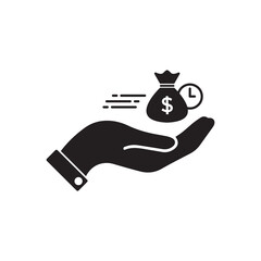 fast money icon, finance thin line symbol for web and mobile phone on white background