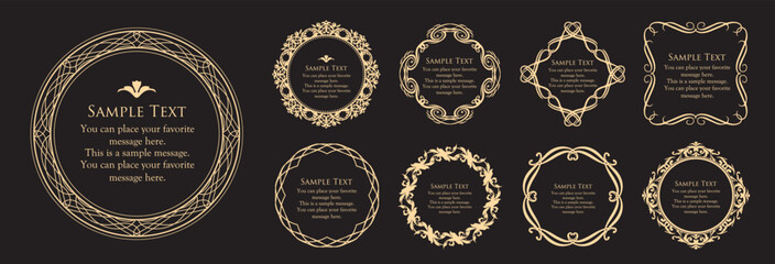 オシャレなフレーム。デザインテンプレート。ゴージャスな額のセット。