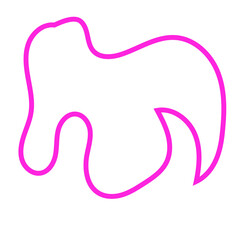 Pink Abstract Shape Squiggly Line