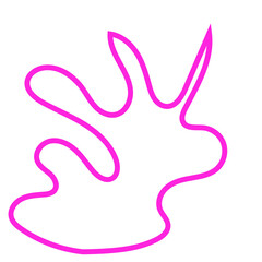 Pink Abstract Shape Squiggly Line