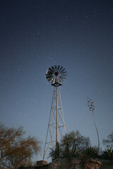 windmill on the hill at night