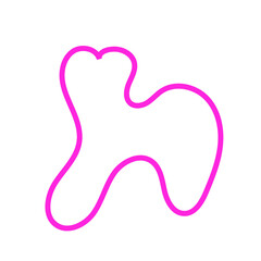 Pink Abstract Shape Squiggly Line