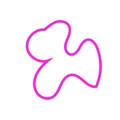 Pink Abstract Shape Squiggly Line