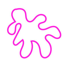 Pink Abstract Shape Squiggly Line