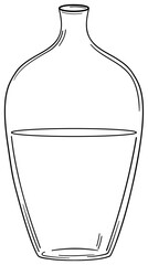 繊細な線画の一輪挿しの花瓶　ラスター素材