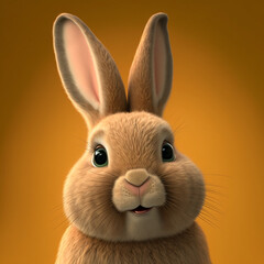 easter bunny rabbit cute and happy - realistic illustration