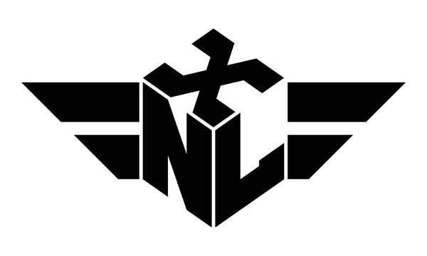 XNL three letter gaming logo in polygon cube shape logo design vector template. wordmark logo | emblem logo | monogram logo | initial letter logo | sports logo | minimalist logo | typography logo |