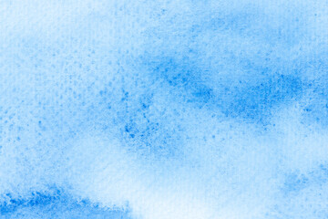 blue watercolor, paint stroke gradient color combination on drawing paper use as background