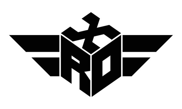 XRO three letter gaming logo in polygon cube shape logo design vector template. wordmark logo | emblem logo | monogram logo | initial letter logo | sports logo | minimalist logo | typography logo |
