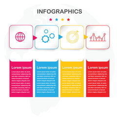 Business process graph, step to success diagram and chart illustration infographic vector Stock Illustration.